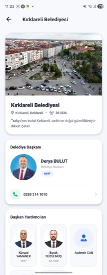 Belediye ve başkan bilgileri