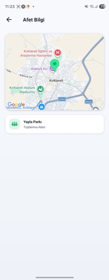 Afet bilgi — toplanma alanları